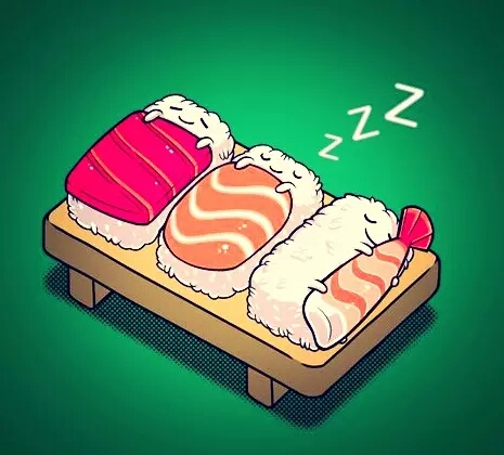sushi kawaii awwww!sushi is sleeping image by @sweetyalice